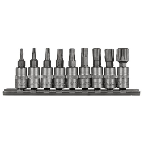 ZESTAW BITÓW NA NASADKACH TORX , 1/4' , 9 SZTUK  S-54019 (STALCO)